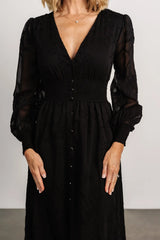 Mayfair High Low Maxi Dress | Black