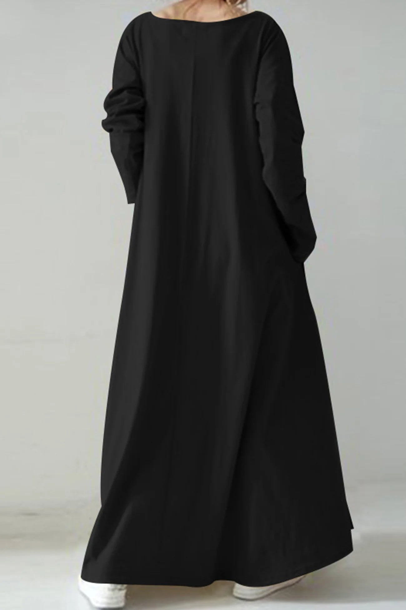 Solid Color V Neck Sweatshirt Dress