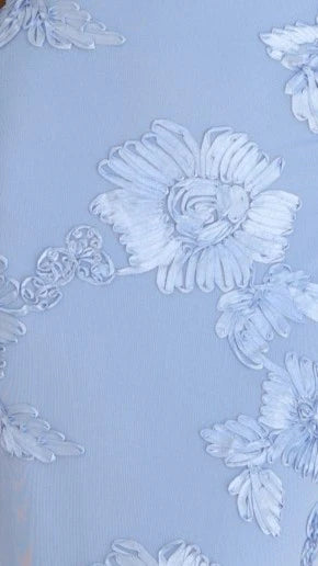 Nikova Maxi Dress - Blue Embroidery